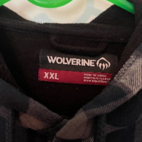 Wolverine Mens Jacket 2XL Snap Close Flannel Hooded w/ Fleece Lining Blue Plaid - Picture 3 of 4